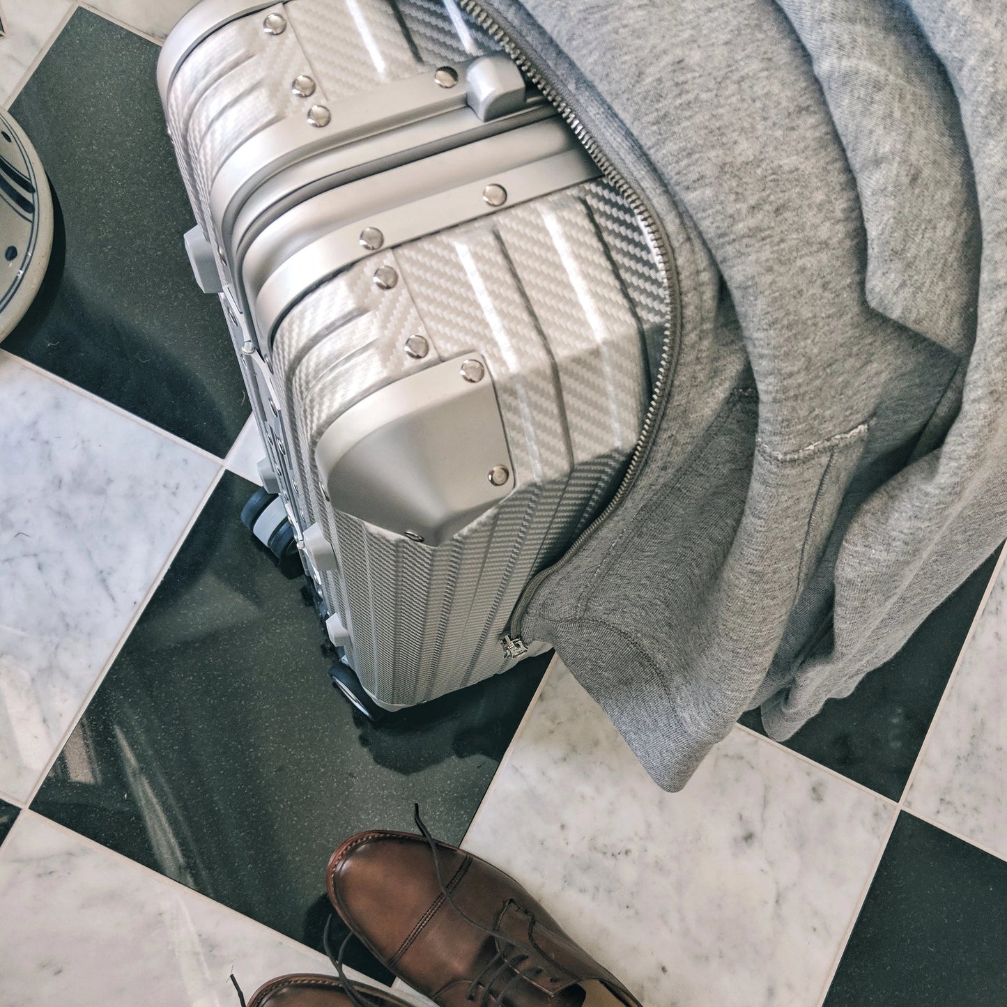 Grav™ Silver Aluminum Suitcase